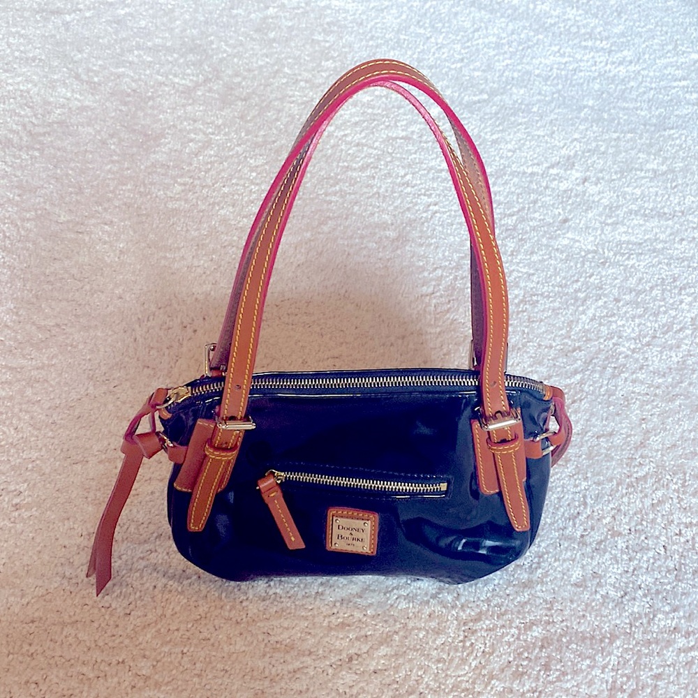 Dooney and Bourke Black patent Satchel